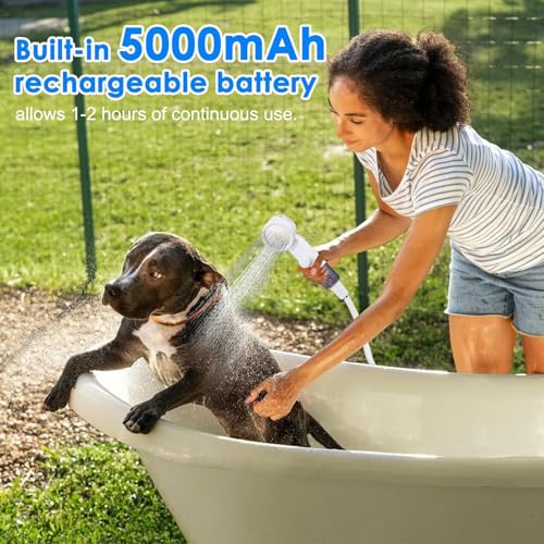 Ducha portátil para camping al aire libre, bomba con cabezal rociador recargable, bombea agua desde balde, ideal para camping, senderismo y viajes miniatura 3