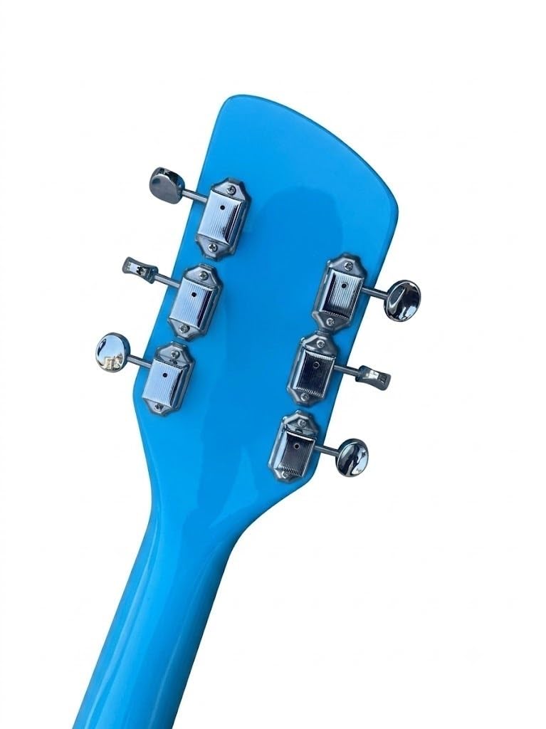 Chitarra elettrica a corpo semi-cavo, grafica pop-art blu personalizzata con doppi pickup, 6 corde a grandezza naturale for il rock britannico (Guitarra Eléctrica)