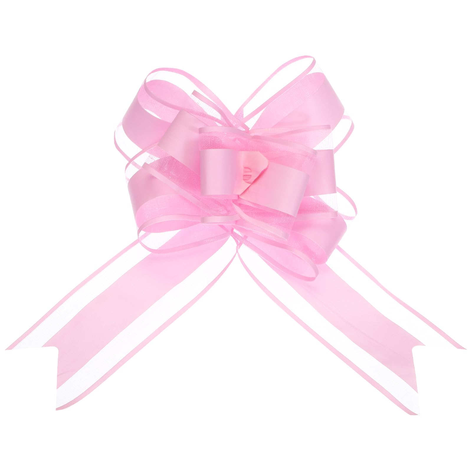 Uxcell 10pcs 9 Inch Giant Large Pull Bow Gift Wrapping Organza Bows Ribbon Pink for Wedding Baskets Presents Christmas