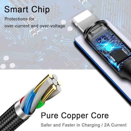 Image of 3 in 1 Blazing Fast Charging Cable | 3A Nylon Cable with Type-C & Micro USB | 1M | Compatible with Samsung, OnePlus, Vivo, Oppo, Xiaomi, iPhone, iPad Pro, Laptop & Car Charging