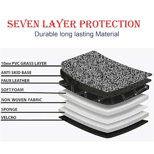 Image of CARNEST 7D Luxury Leather Car Floor Mat | 100% Waterproof, Dustproof & Anti-Slip | Universal Fit Compatible with (Dzire 2017,Black)