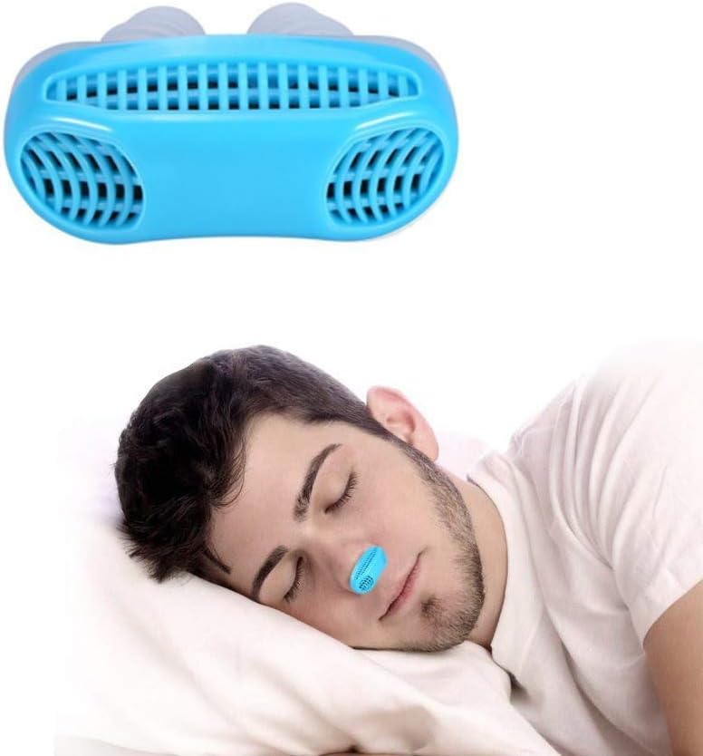 Anti Snoring Devices,Snoring Solution Nasal Dilator Nose Vents Plugs Clip Stop Snoring Aids 2-in-1 Snore Stopper Reduce Snoring Sleeping Aid Device for Ease Breathing Comfortable Sleeping (Blue)