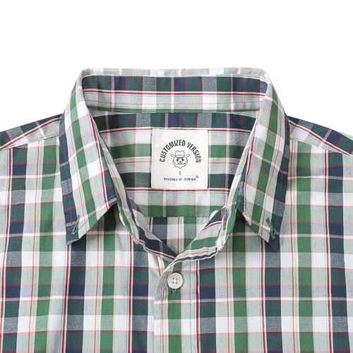 Image of Dubinik Mens Short Sleeve Button Down Shirts Soft Breathable Summer Vintage Regular Fit Lightweight Men's Casual Shirt