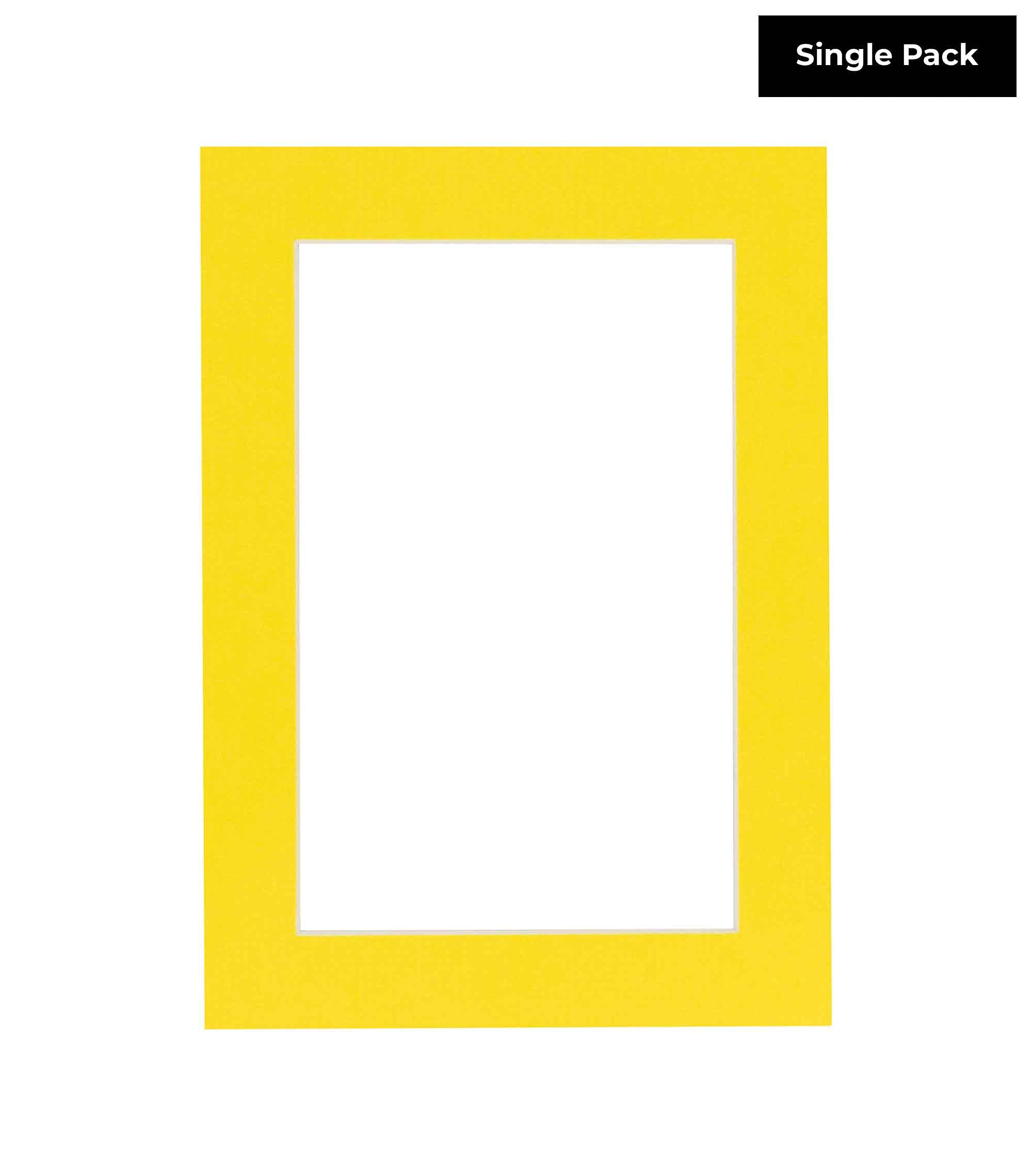 12x16 Mat Bevel Cut for 9.5x13 Photos - Acid Free Yellow Precut Matboard - for Pictures, Photos, Framing - 4-ply Thickness