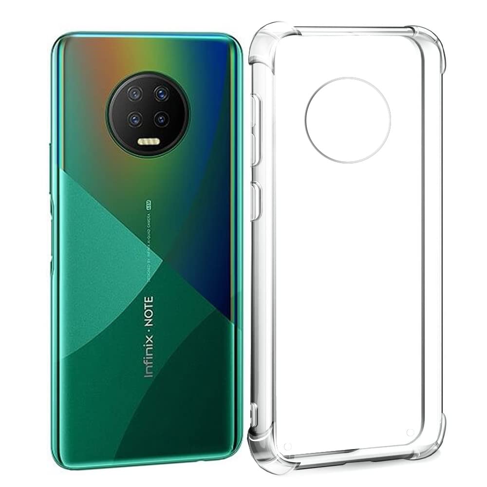 MARGOUN for Case Cover TPU Airbag Bumper Corner Anti-Fall Flexible (infinix note 7, Clear)