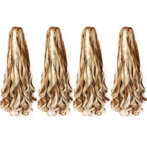 New Curly Braiding Hair Pre Stretched Loose Wave Crochet Braids, 150g/Pcs Professional Synthetic Hair for Crochet Twist (20", 27/613)