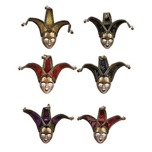 YUFENG Juego de 6 unidades de máscaras venecianas para fiestas, decoración de fiestas, multicolor