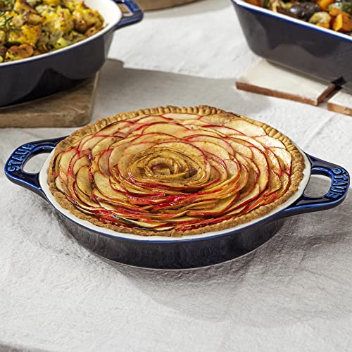 STAUB Ceramics Bakeware-Pie-Pans Dish, 9", 9-inch, Dark Blue - Image 4