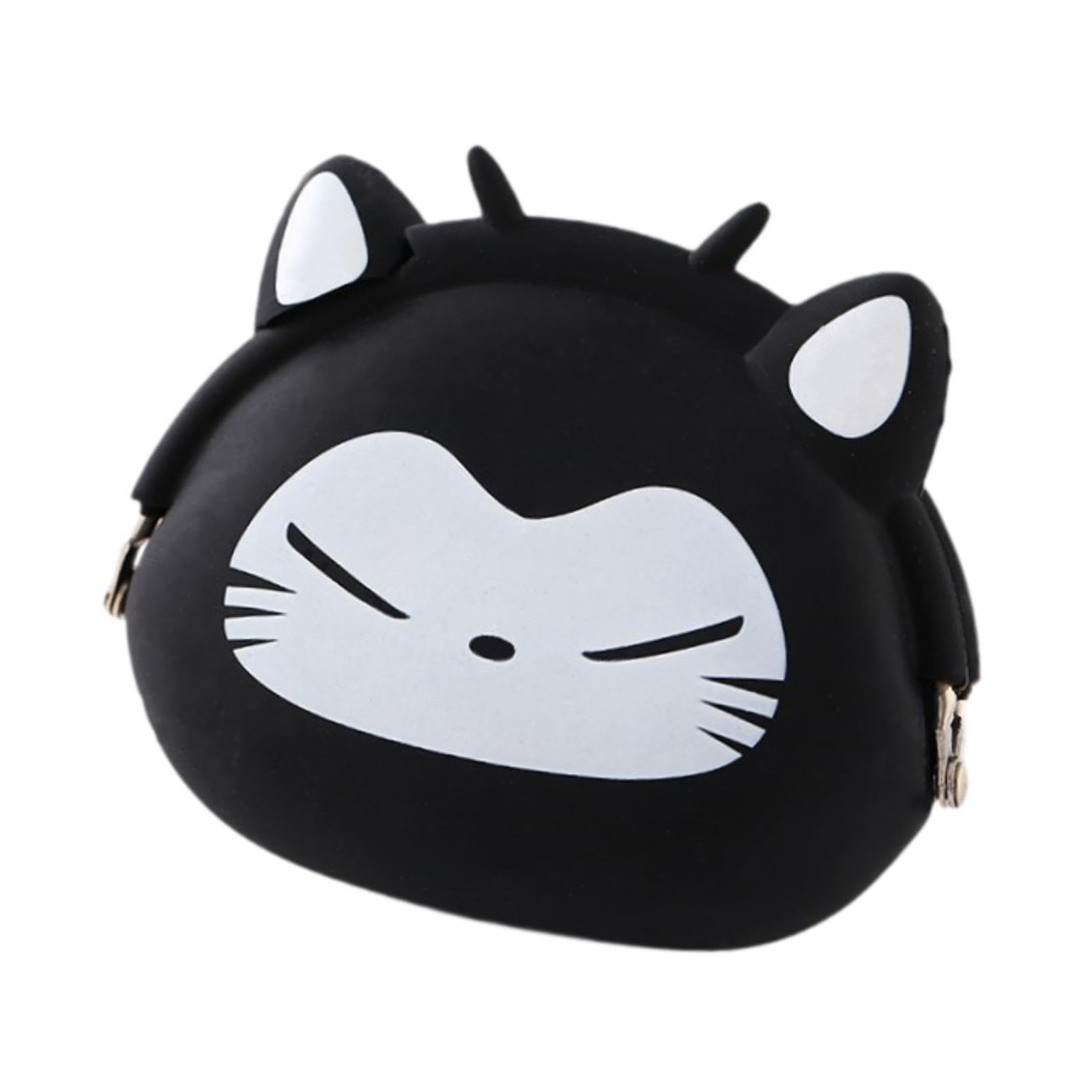 nivaa Animal Cartoon Clip Wallet Portable Silicone Purse for Party Travel Holidays black and white-picture-37
