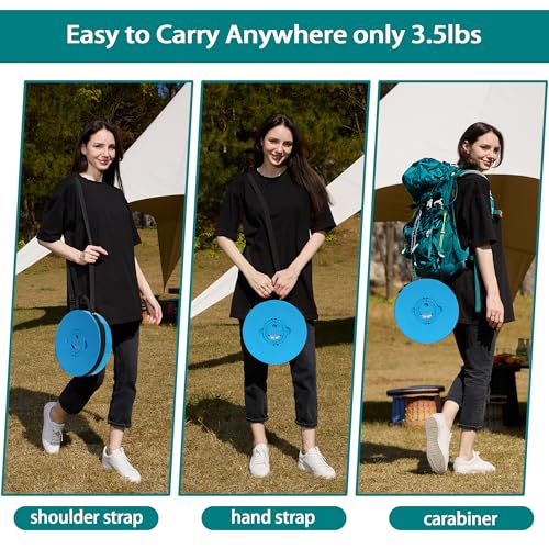 Image of ALEVMOOM Upgraded XXL 50 Portable Collapsible Stool with Cushion,Telescoping Folding Stool for Adults,Yet More Sturdy Camping Stool with Load Capacity 1000lbs,for Outdoor Garden Hiking BBQ Blue