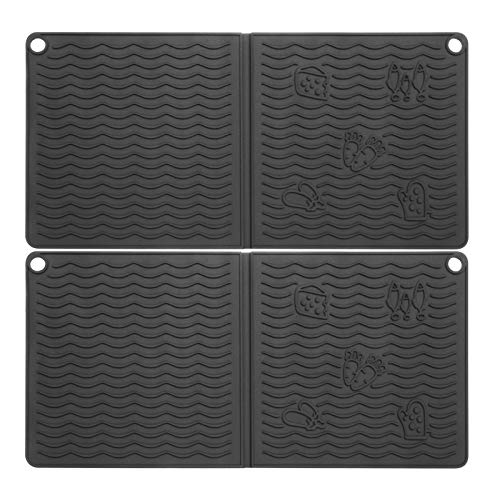 Silicon Trivet Mats for Dishes, Silicone Pot Holders heat resistant, 6-12 mm Double Thickness Flexible Silicon Pot Holders Γ’β¬β Large Hot Pads Trivets for Kitchen Counter Set of 2 (Grey) Silicon Trivet Mats for Dishes, Silicone Pot Holders heat resistant, 6-12 mm Double Thickness Flexible Silicon Pot Holders Γ’β¬β Large Hot Pads Trivets for Kitchen Counter Set of 2 (Grey)