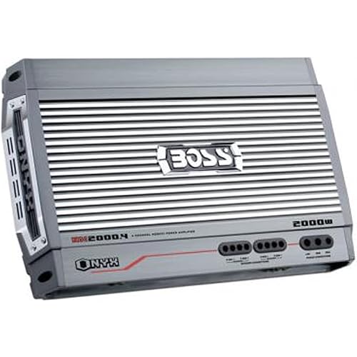 Boss Audio Nx2000.4 Onyx 2000-watts Full Range Class A/B 4-channel 2-8 Ohm Stable Amplifier With Remote Subwoofer Level Control Mosfet Power Supply And Tri Mode Operation Line And Speaker Level Input