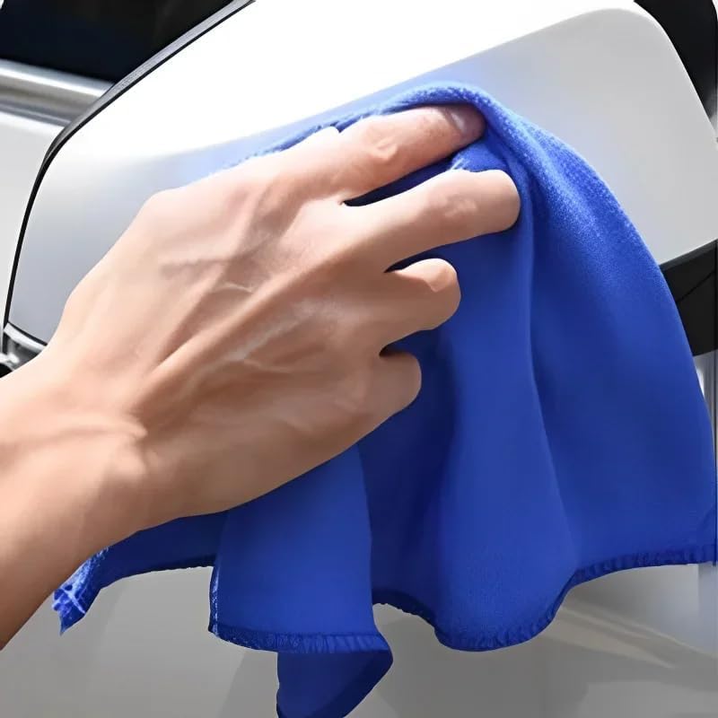 30x30cm Car Wash Microfiber Towels Soft Drying Cloth Hemming Wash Towel Water Suction Polishing Duster Car Cleaning Tools 10pcs blue
