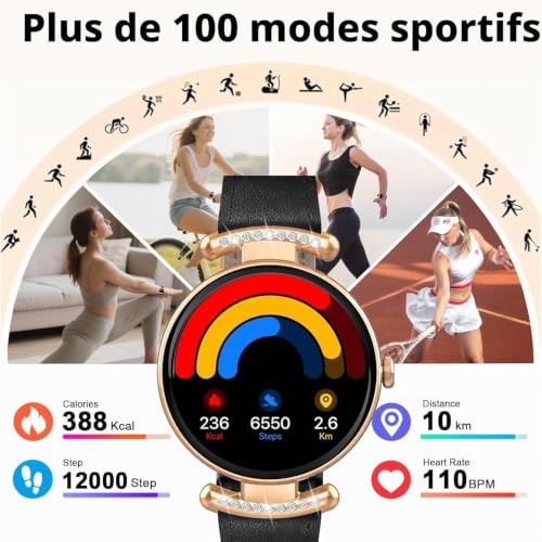 Jugeman Smartwatch Damen Fitnessuhr Bluetooth Anrufe IP68 Wasserdicht – Ansicht 5