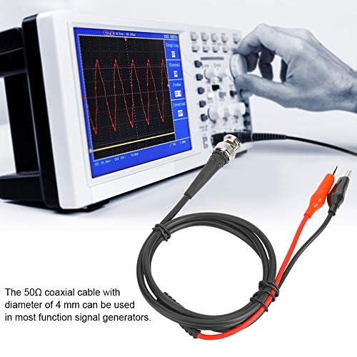 Image of 27 inch Length Generator Test Line Cable,0.12in / 4mm Diameter Channel Arbitrary Waveform Function Generator BNC Coaxial Cable, Red and Black Clip Test Cable Probe s
