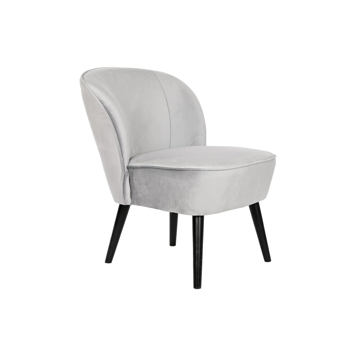 Fauteuil velours gris de qualité supérieure avec pieds en bois
