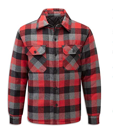 Men’s Long Sleeves Quilted Brawny Flannel Shirt Jacket