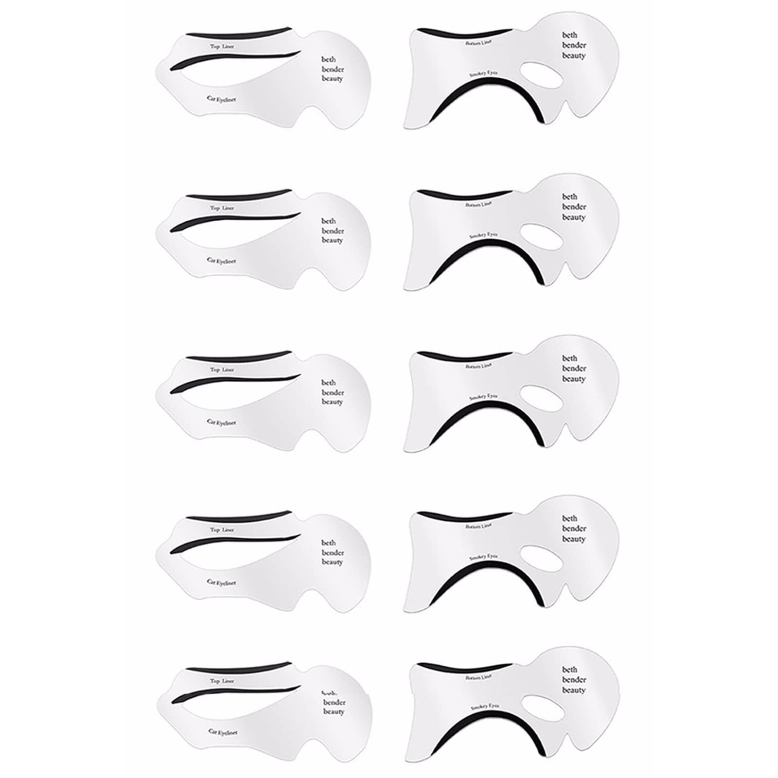 SYOSI Cat Eyeliner Stencil Kit, , 20 Pcs Eye Make-Up Eyeliner Stencil Cards Template Sticker For Smokey Or Winged Eye, Quick Finish Eyeliner Stickers Set