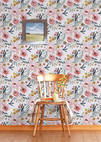 CiCiwind Carta da parati autoadesiva rosa bianco