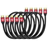 RyzzRooa Short HDMI Cable 2FT, 5-Pack, High Speed HDMI 2.0 Cable Supports 4K@60Hz, 2K, 1080P, HDCP 2.2, HDR, ARC & Ethernet, Compatible with Monitor, TV, Xbox, PS5/4/3, Laptop, Roku, etc