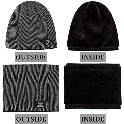 Mens-Winter-Premium-Beanie-Hats-Scarf-Set-Warm-Knit-Hats-Skull-Cap-Neck-Warmer-with-Super-Soft-Lined-Winter-Hat-Scarf-A-SetOne-Size