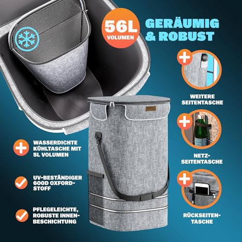 MONZANA® 3in1 Einkaufstrolley 56L bis 50 kg klappbar abnehmbare Tasche Handwagen Einkaufswagen...