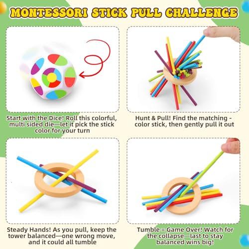 Montessori Wooden Board Games for Kids 3-8 Years: Juego Educativo de Madera miniatura 5