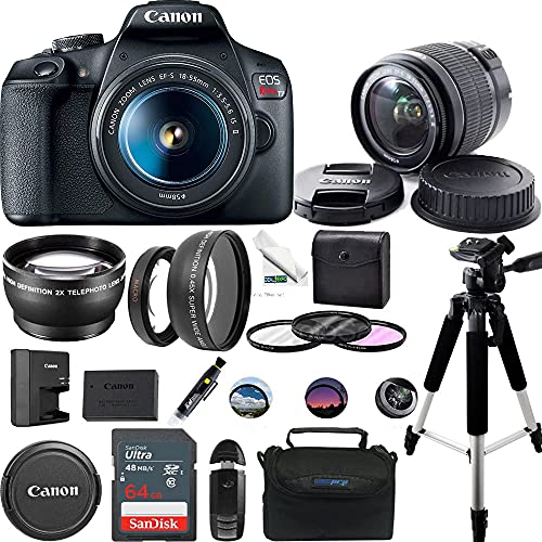 Canon EOS Rebel T7 DSLR Camera with 18-55mm Lens | Built-in Wi-Fi|24.1 MP CMOS Sensor | |DIGIC 4+ Image Processor and Full HD Videos - Expo Premium Accessories Bundle