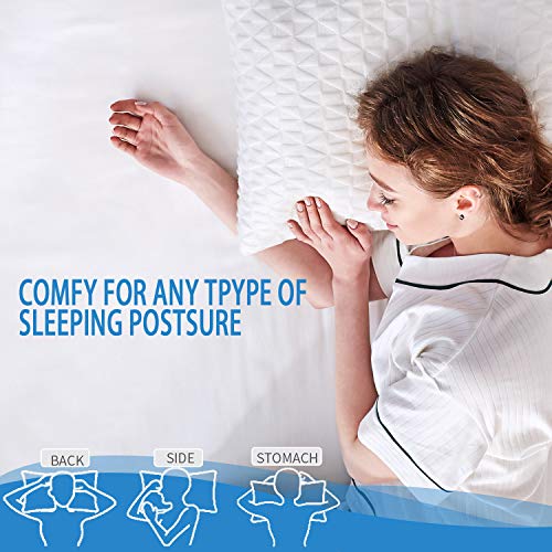 SORMAG Adjustable Shredded Memory Foam Pillows for Sleeping (2 Pack), Bamboo Cooling Bed Pillows Neck Support for Back, Stomach, Side Sleepers-Queen Size - Thumbnail 5