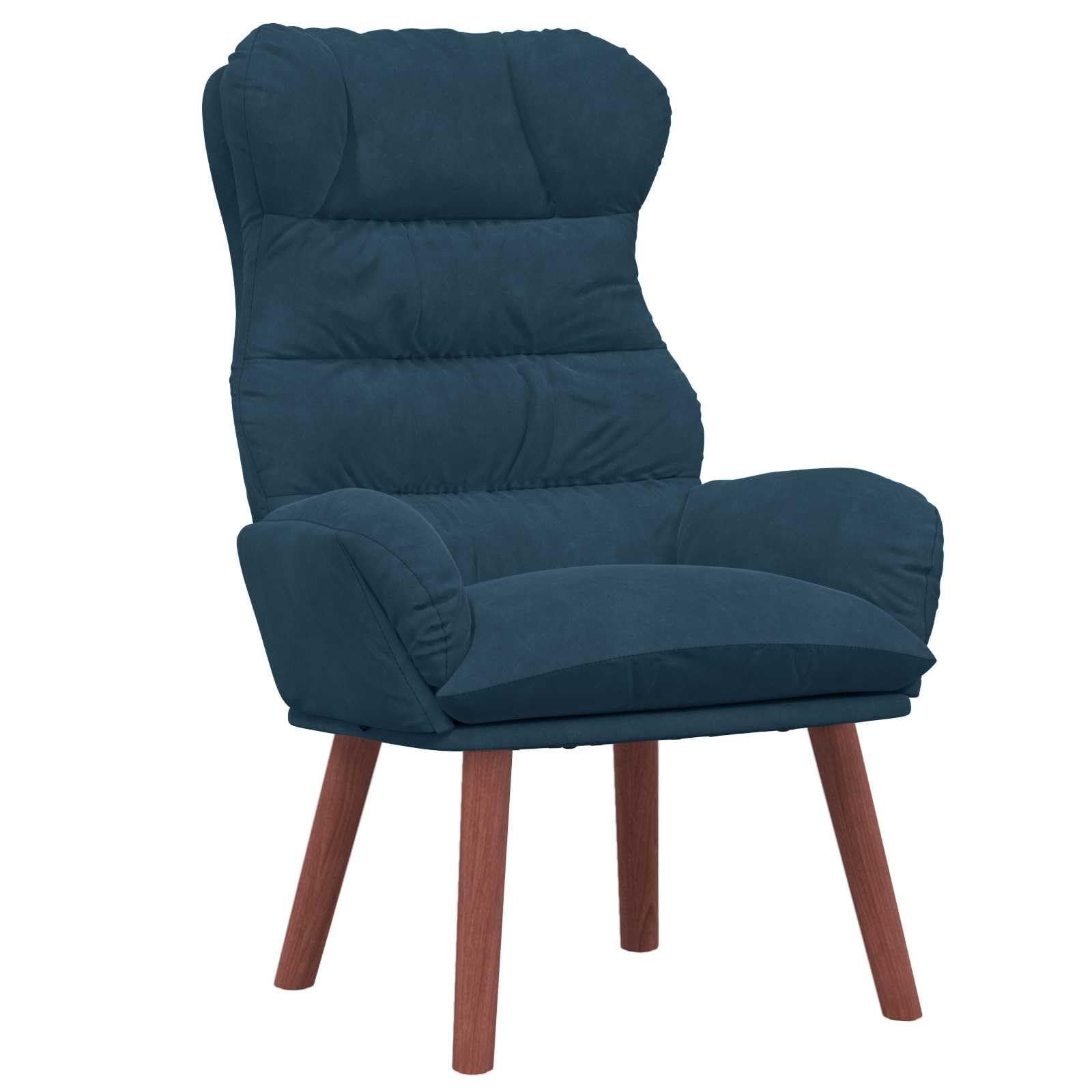 Moderner Samt Sessel Blau 69 x 74 x 93 cm mit gepolsterten Armlehnen und stabilen Gummibaumfüßen, weicher Samtrücken, ideal für Wohnzimmer, Schlafzimmer oder Büro