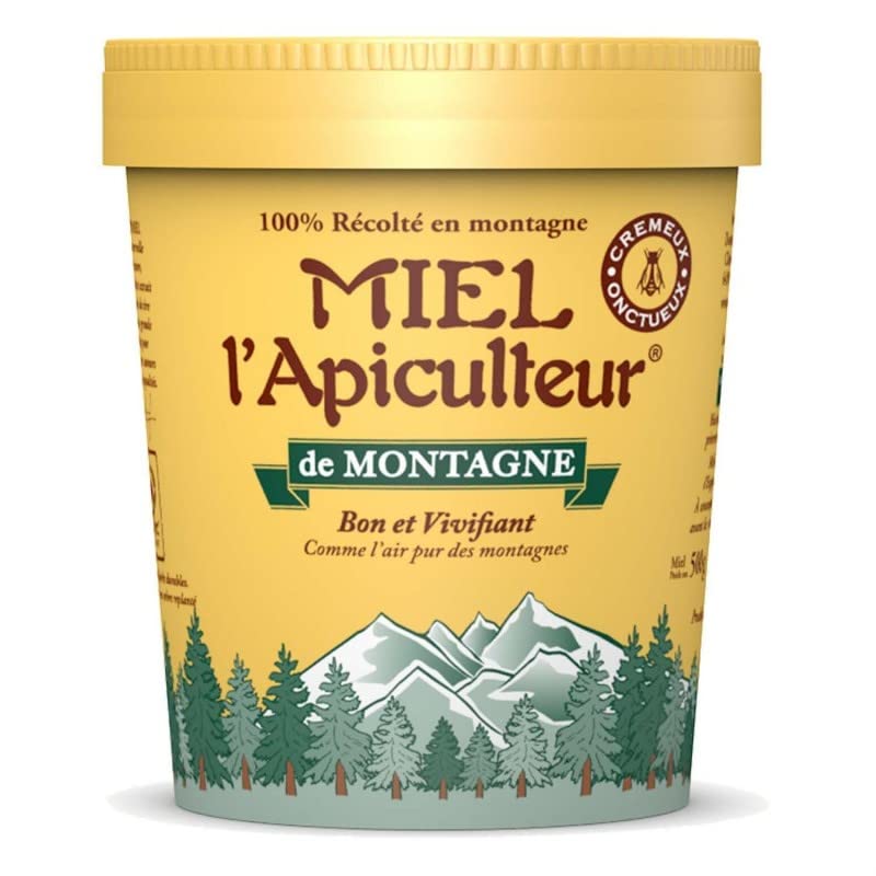 MIEL L'APICULTEUR - Miel de Montagne Crémeux - 500g de douceur naturelle pour votre petit déjeuner - Pot refermable pour une conservation optimale - Confitures, Lot De 3 - Vendu Par Lot