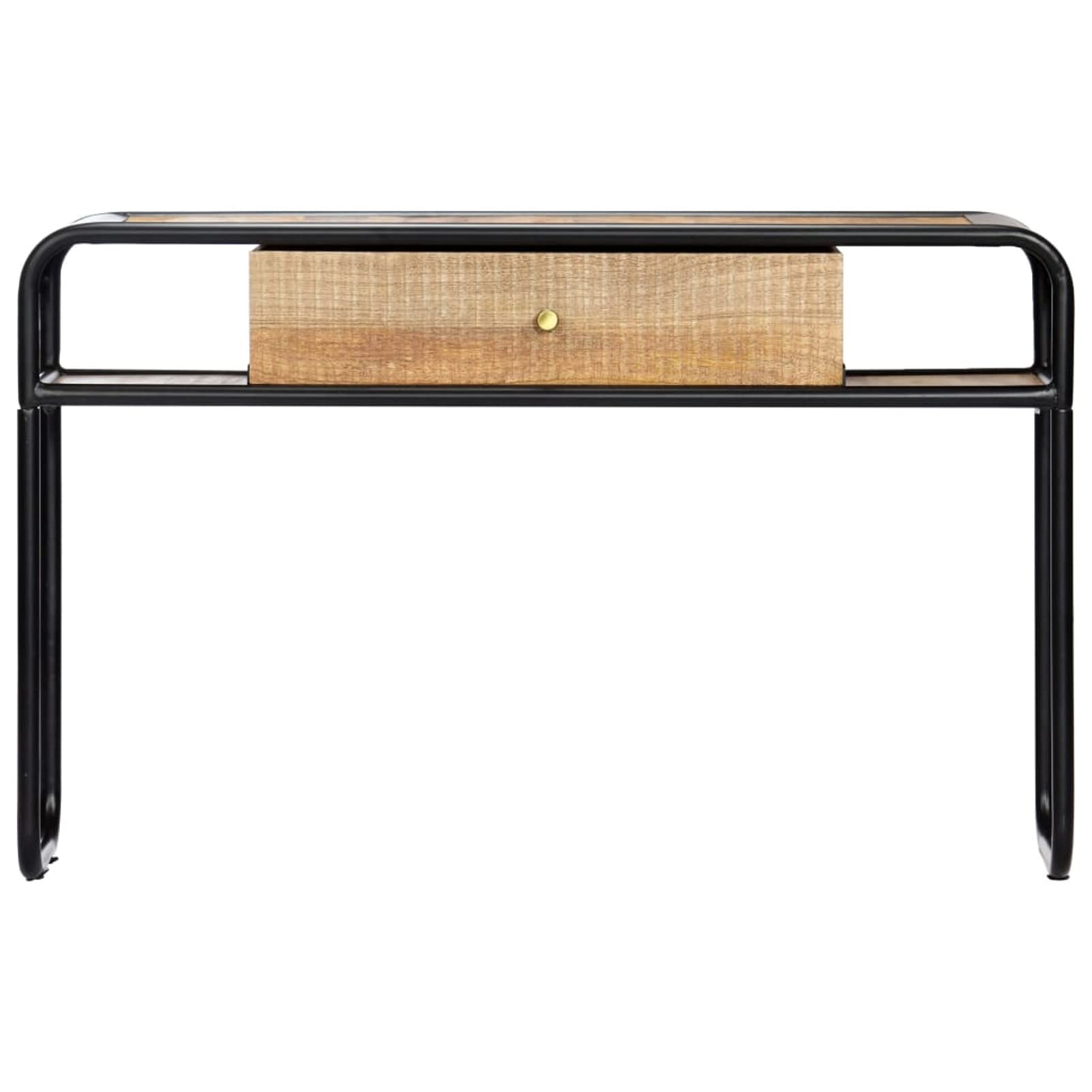 Homgoday Mesa Consola de Madera Maciza de Mango 118x30x75 cm Mesas auxiliares de salón,Mesa Consola Recibidor Mueble de Entrada Estrecha Clásica