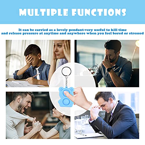 Jefzabt Dimple Poppet Fidget Poppers 3 Pcs Bear Mini Pop Bubble Fidget Sensory Toy Push Popper Bubble Portable Handhold Mini Key Chain Stress Relief Squeeze Hand Toys (Blue And Purple And Green) #TOP3