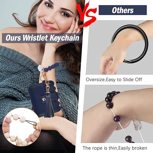Image of Wristlet Wallet for Women with Keychain - RFID Card Holder Small Wallet Wristlet with Key Ring