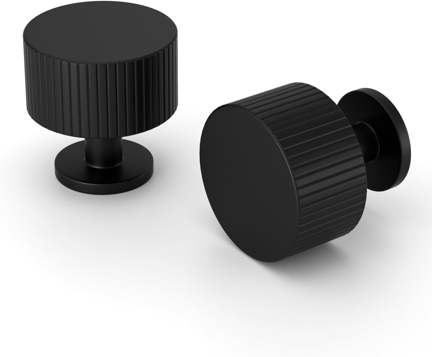 homdiy 10 Pack Black Cabinet Knobs Knurled Dresser Knobs Solid Drawer Knobs for Cabinetry Desk Cabinets Hardware