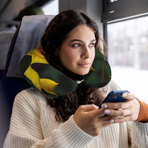 Almohada de viaje con diseño de rosa amarilla tamaño único miniatura 6