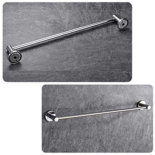 Porte-serviettes mural de 60cm en acier inoxydable rond suspendu - 3