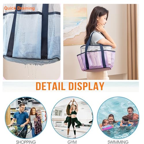 Extra Large Mesh Beach Bag & Tote bag for Women | Waterproof Sandproof | Holds Pool, Swim & Vacation Essentials3