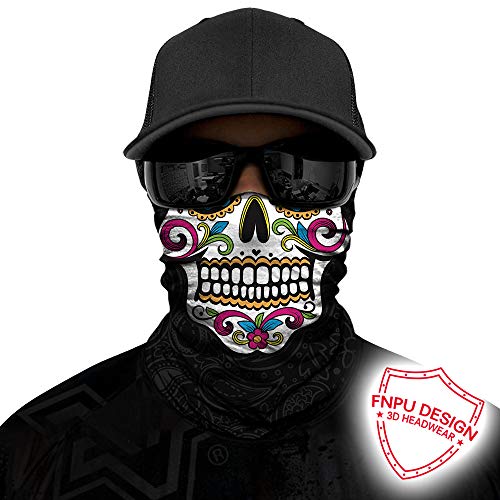 Image of Skull Face Sun Mask Half,Bandanas,Neck Gaiter, Headwear, Headband for Fishing, Hunting,Yard Work