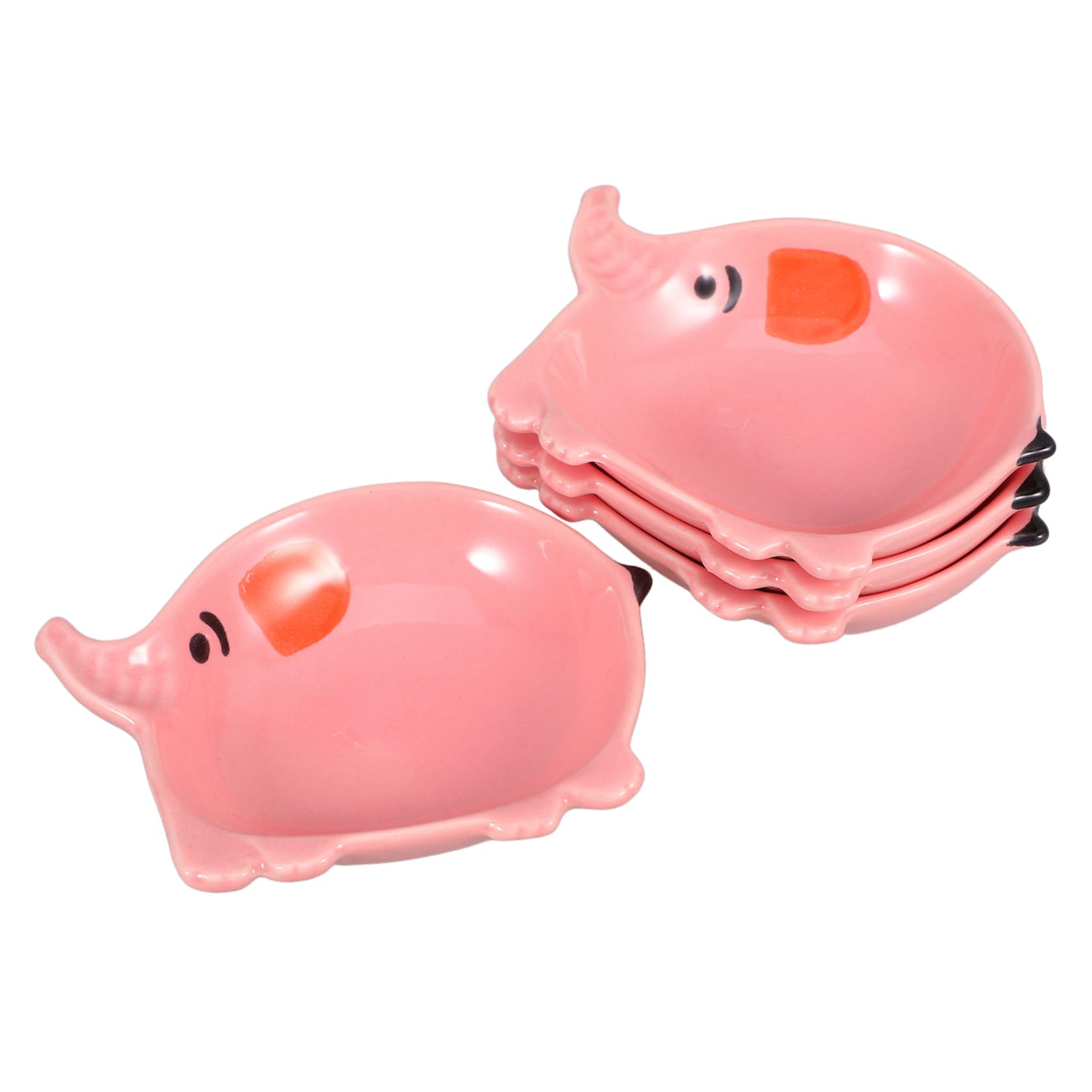 Alipis 4pcs Adorable Elephant Ceramic Serving Tray Organizer for Tea Bags Snacks and Condiments for Home Office and