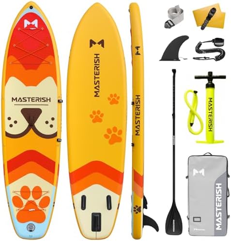 Inflatable Stand Up Paddle Boards with Premium SUP Paddle Board Accessories,10'8'' Paddle Boards Water Ripple Design,Wide Stable Non-Slip Comfort Deck for Adult & Youth