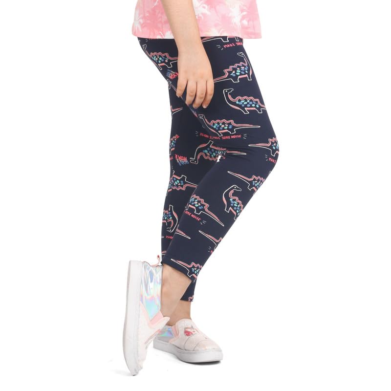 Image of ARIEL Cotton Printed Non-Transparent Regular Fit Ankle Length Leggings for Girls