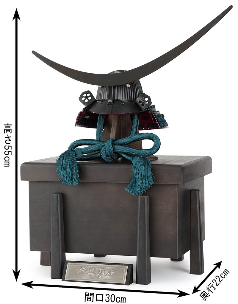 Amazon | 五月人形 伊達政宗 兜飾り 単品 鈴甲子雄山作 漆黒シリーズ 3 