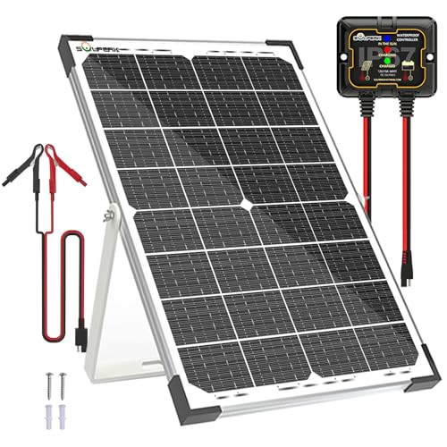 SOLPERK 30W Solar Battery Charger Solar Battery Maintainer + Upgr...