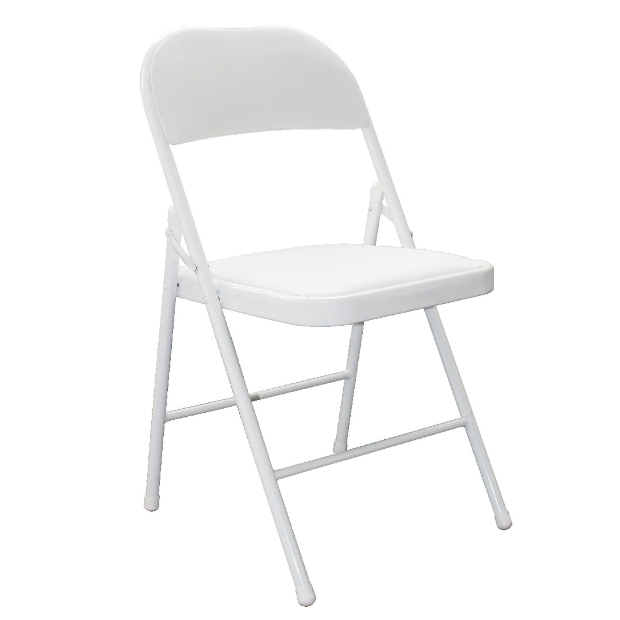 Pack 2 Sillas Blancas Plegables Premium con Asiento y Respaldo Acolchado en Polipiel PU - Estructura Metálica Reforzada para Eventos, Oficina y Hogar - Diseño Ergonómico y Cómodo (78x45x45 cm)