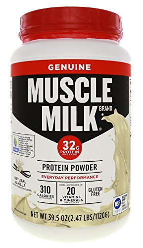 Muscle Milk Genuine Protein Powder, 32g Protein, 2.47 Pound, Natural Vanilla