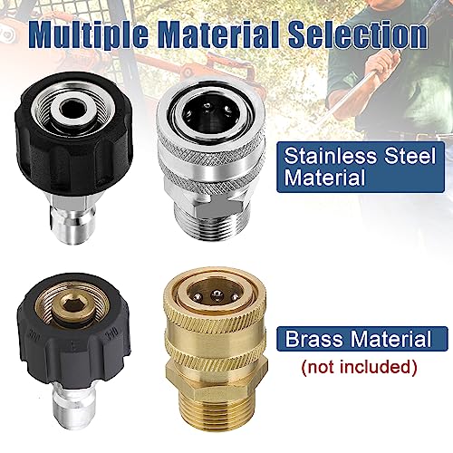 Daily Pressure Washer Adapter Set, M22 14mm to M22 Fitting, Stainless Steel, 5000 PSI Quick Connect