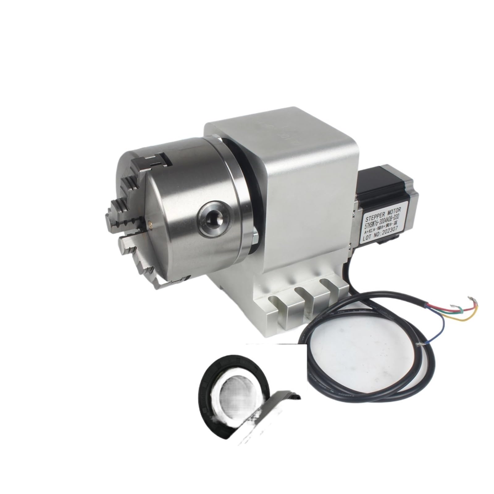 Kit de réducteur de Vitesse de tête de Division 10:1 CNC Rotatif 4ème quatrième axe avec 3 4 mâchoires mandrin 100 mm / 130 mm(3 Jaws 100mm Chuck)