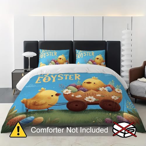Housse de Couette 90x190 Pâques Bleu avec 2 Taies d'Oreiller - 5