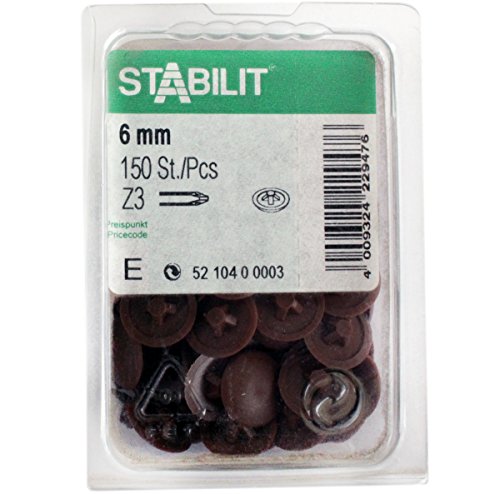 Preisvergleich Produktbild 150 Stk. STABILIT Abdeckkappen 6mm Kunststoff Kreuz dunkelbraun 5210400003